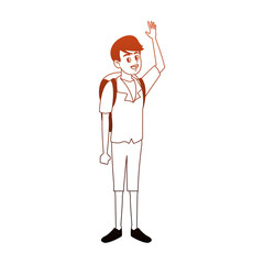 Male tourist cartoon vector illustration graphic design