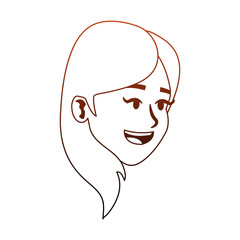 Happy young woman face vector illustration graphic design