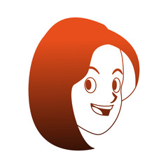 Happy young woman face vector illustration graphic design