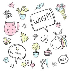 Vector hand drawn doodle set