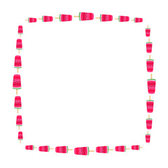 Obraz premium Watermelon ice cream isolated vector pattern illustration in red green white.