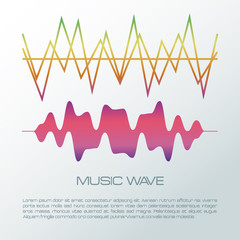 Music waves colorful infographic vector illustration graphic design