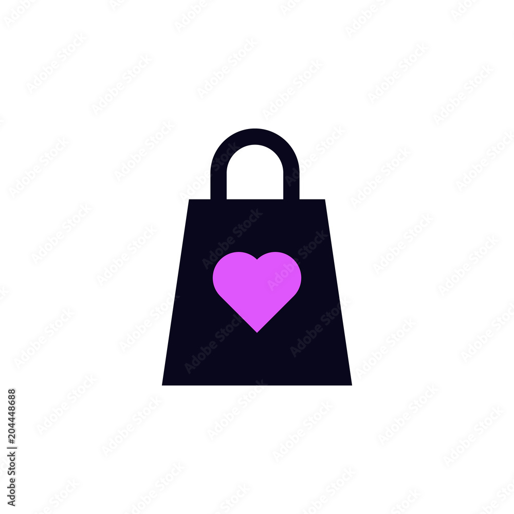 Poster handbag with a heart icon. element of colored web icon for mobile concept and web apps. detailed han