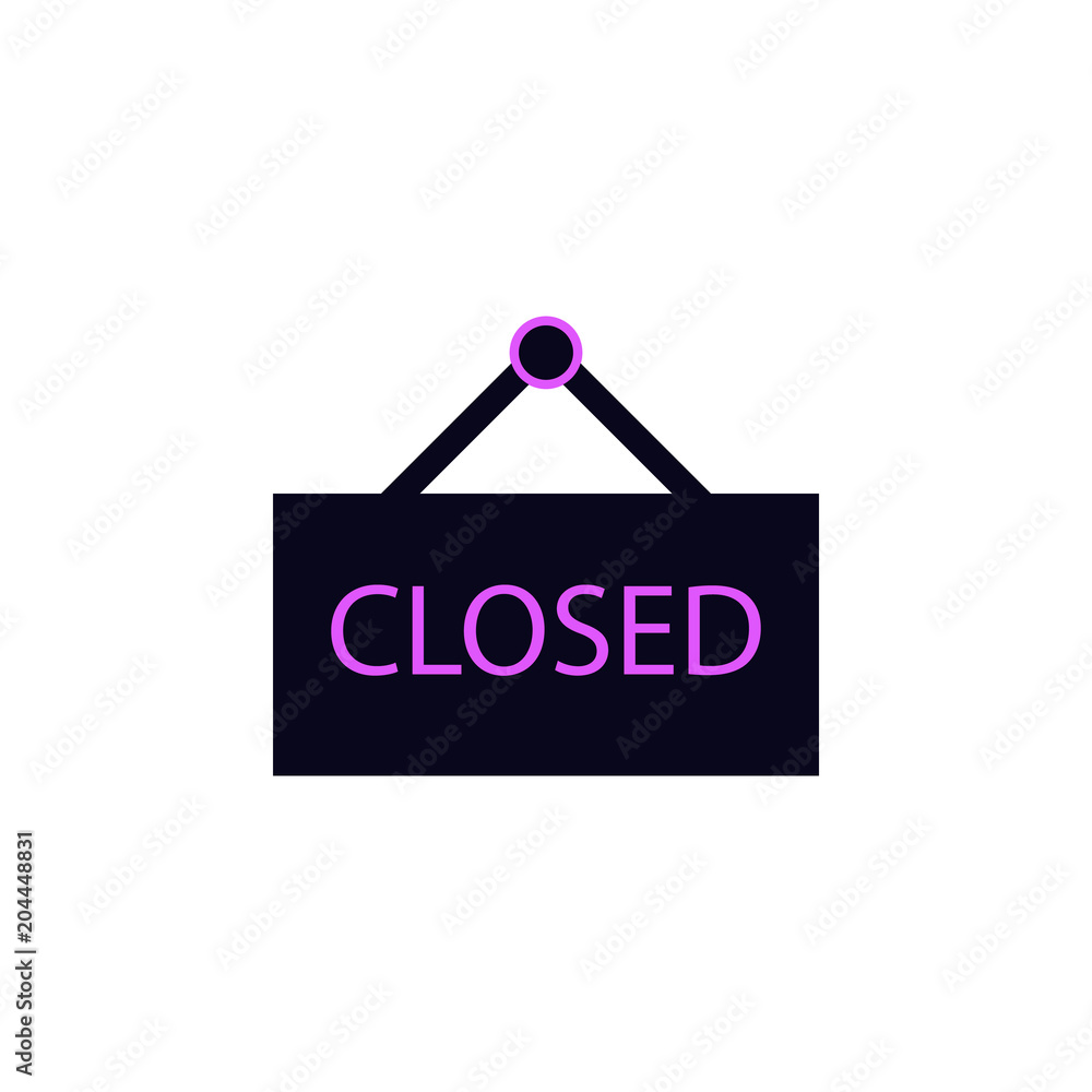 Poster door closed sign icon. element of colored web icon for mobile concept and web apps. detailed door cl