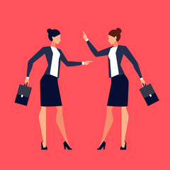 Quarrel between two businesswomen.