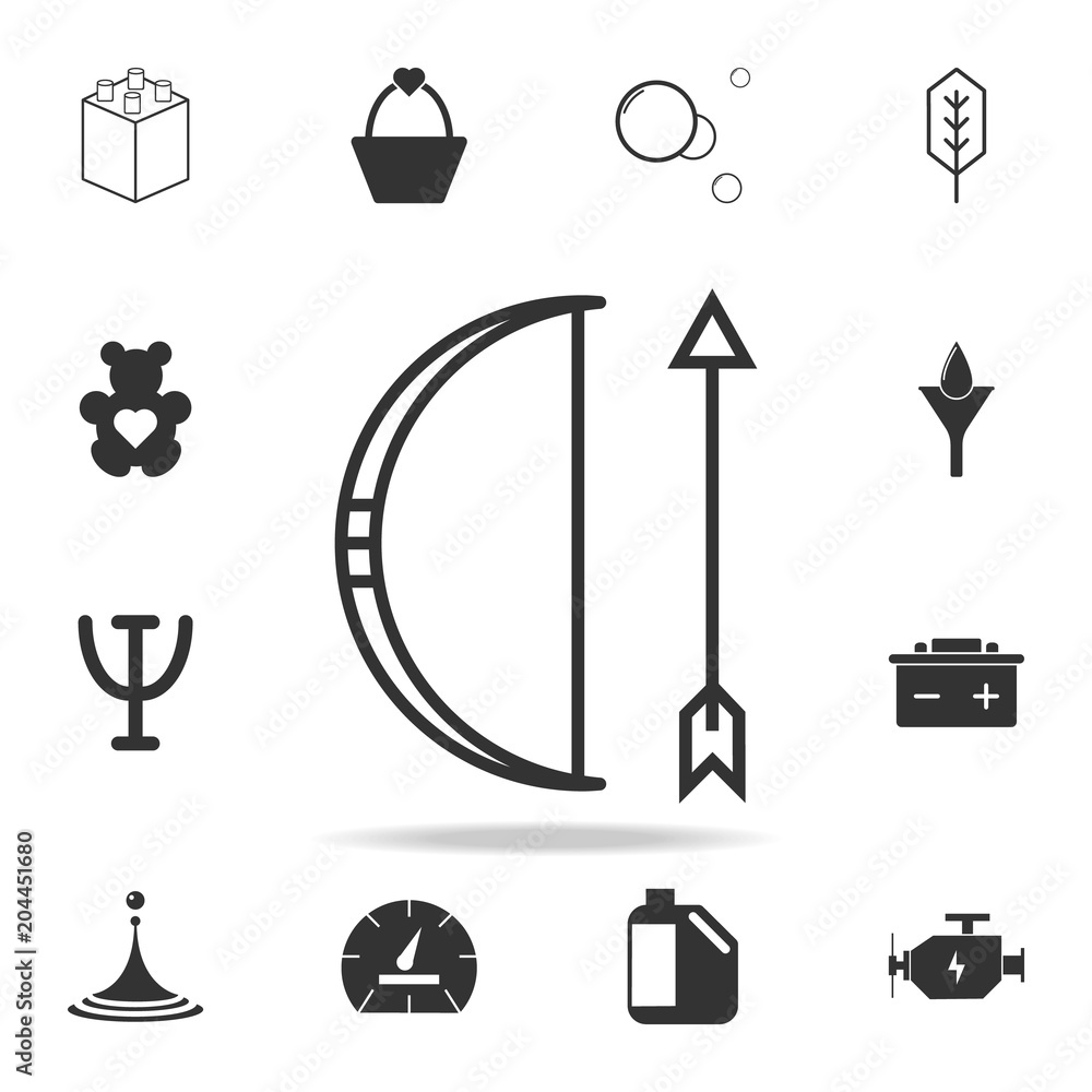 Poster bow and arrow icon. detailed set of web icons and signs. premium graphic design. one of the collecti
