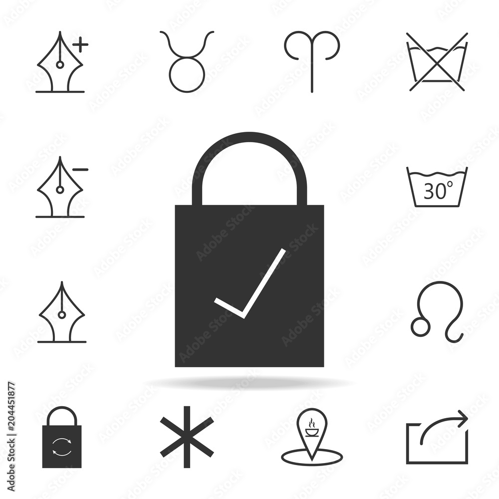 Poster lock checked icon. detailed set of web icons and signs. premium graphic design. one of the collectio