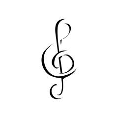 Music key. Treble clef