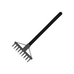 Garden rake.  Illustration