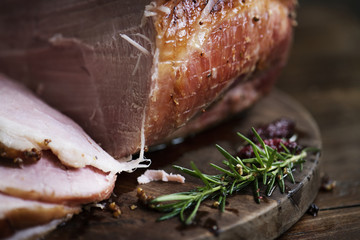 Roasted ham food photography recipe idea