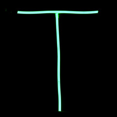Green neon lights alphabet letters