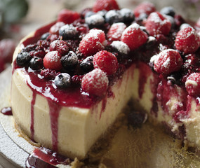 Fresh berry cheescake food photography recipe idea
