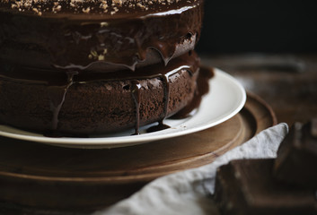 Chocolate cake food photography recipe idea