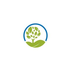 Tree Farm Environment Creative Abstract Nature Logo, Vector sign Organic farming, Greengrocer