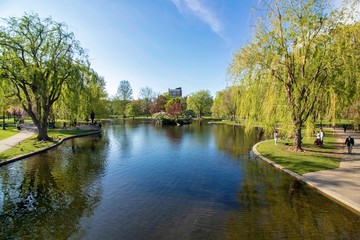 Beautiful spring day at Boston Common Park