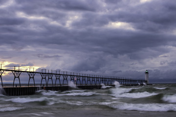 Fototapeta premium Manistee North Pier Light