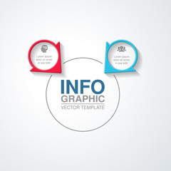 Vector infographic template for diagram, graph, presentation, chart, business concept with 2 options.