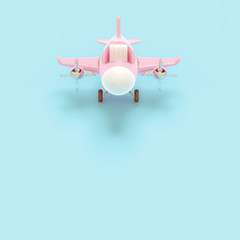 airplane toy pink pastel color minimal concept