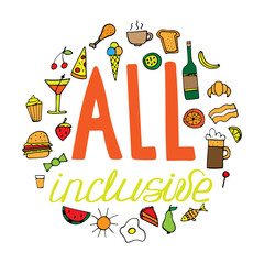 Unique hand-drawn lettering with doodles - ALL inclusive.