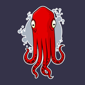 vector octopus sticker