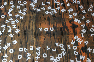 you spelled in white letters
