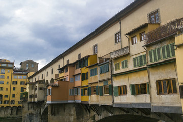 Fototapeta na wymiar Florence Italy - SEPTEMBER 7, 2016. Bridge Ponte Vecchio