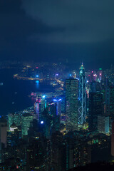 Cyberpunk Hong Kong city at night