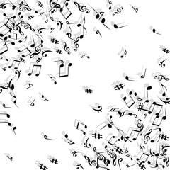 Musical Signs. Modern Background with Notes. Vector Element for Musical Poster, Banner, Advertising, Card. Minimalistic Simple Background.