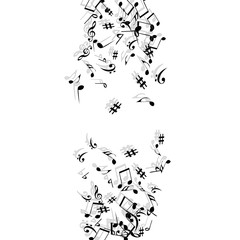 Musical Signs. Modern Background with Notes. Vector Element for Musical Poster, Banner, Advertising, Card. Minimalistic Simple Background.