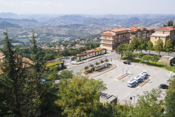 Panorama of San Marino and Italy from Monte Titano. View from th