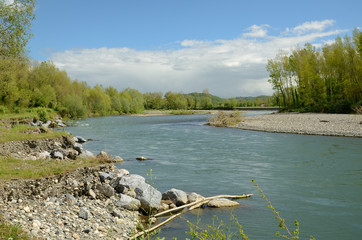 Freely meandering river Gave de Pau