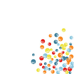 Vector Confetti Background Pattern. Element of design. Colored stylized berries on a black background