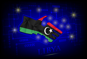 Handshake logo made from the flag of Libya.