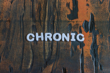 the word chronic written in white block letters