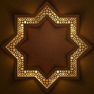 Islamic background design morocco pattern glow light from arabic geometric ornament