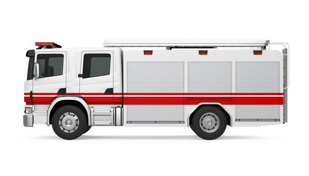 Fire Rescue Truck Isolated