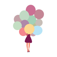 Girl play with ballons