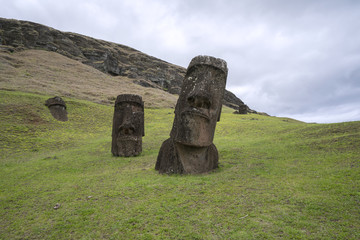 Moai statues on Easter Island in Chile