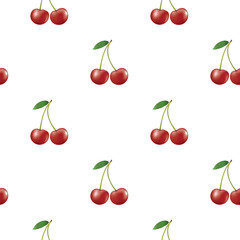 Seamless cherry pattern, vector