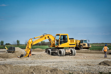 Obraz premium Vehicles on a construction site