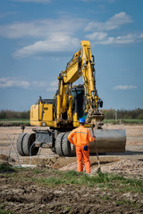 Vehicles on a construction site