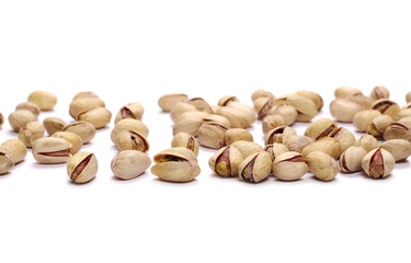 Pistachios isolated on white background
