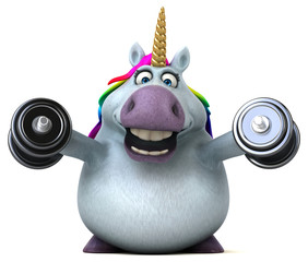 Fun unicorn - 3D Illustration