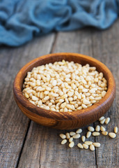 Pine nuts on a table