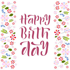 Obraz premium Hand drawn lettering phrase Happy Birthday