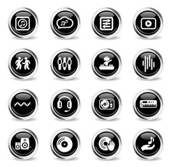 electro music icon set