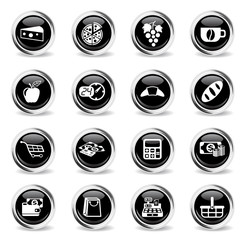 grocery store icon set