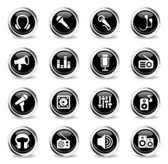 musical equipment icon set