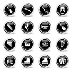 musical instruments icon set