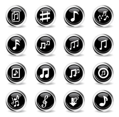 musical notes icon set